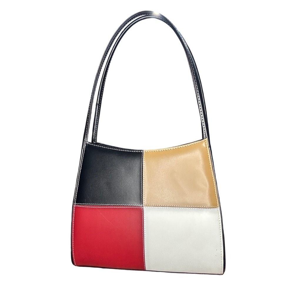 Y2k Colorblock Patchwork Shoulder Tote Early 2000… - image 1